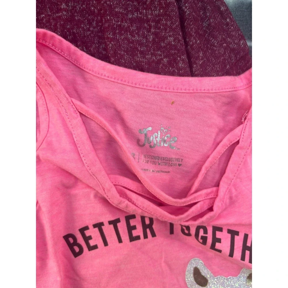 Justice Girls Lot of 4‎ Misc Tops Hoodie Pajamas Sizes 8